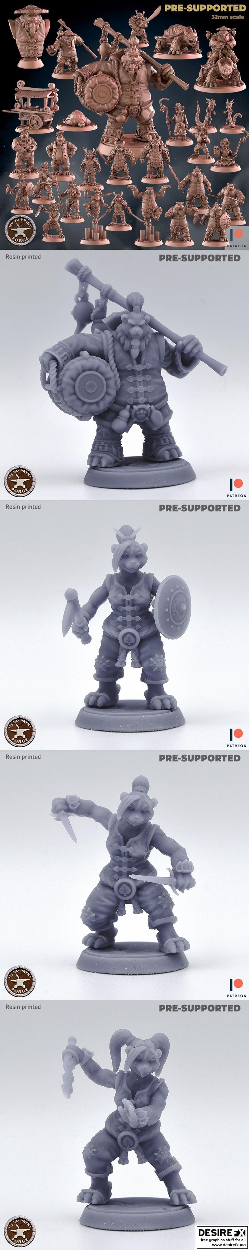 My3DPrintForge - 2023年3月熊猫主题3D打印模型包|My3DPrintForge – Pandas Bundle March 2023 – 3D Print Model STL