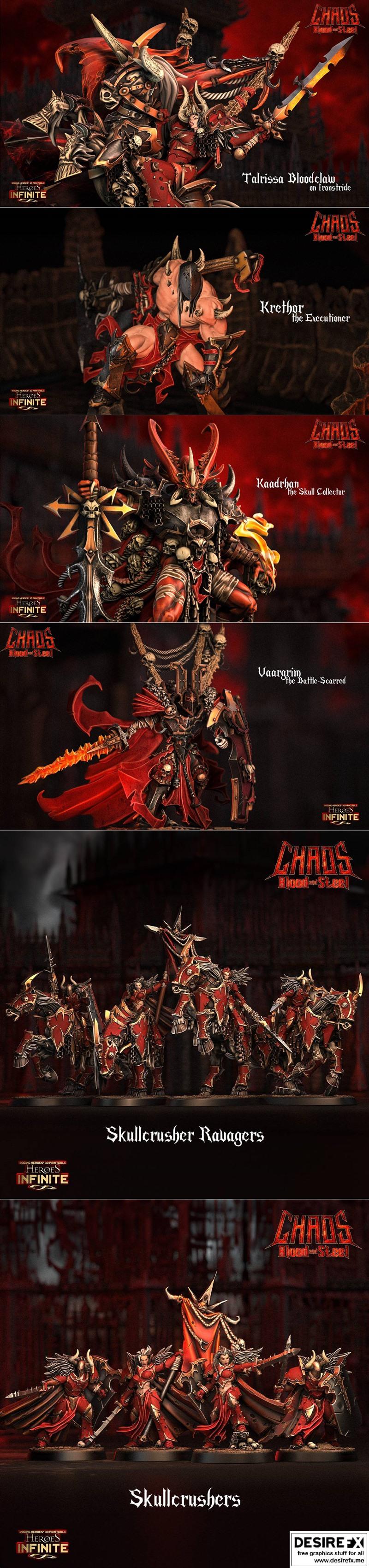 英雄无限：混沌、鲜血与钢铁 3D打印模型|Heroes Infinite – Chaos, Blood and Steel January 2024 – 3D Print Model STL