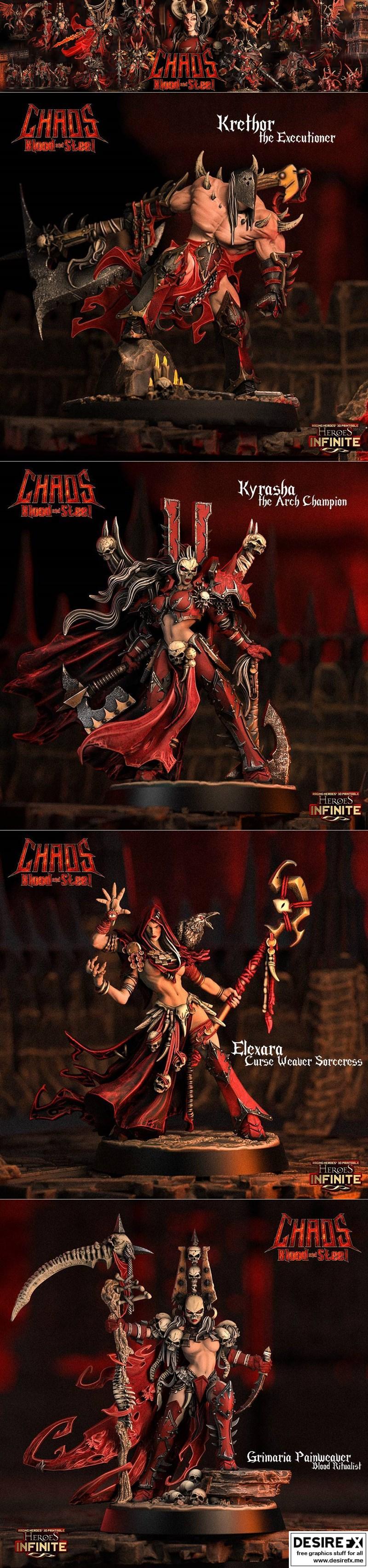 英雄无限：混沌、鲜血与钢铁 3D打印模型|Heroes Infinite – Chaos, Blood and Steel January 2024 – 3D Print Model STL