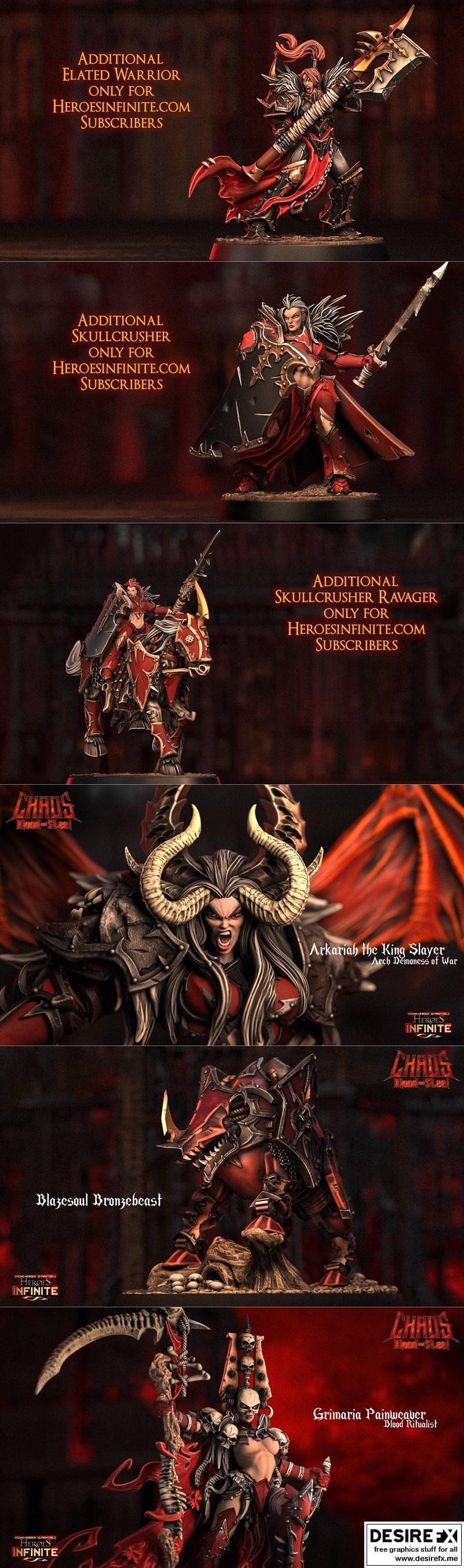 英雄无限：混沌、鲜血与钢铁 3D打印模型|Heroes Infinite – Chaos, Blood and Steel January 2024 – 3D Print Model STL