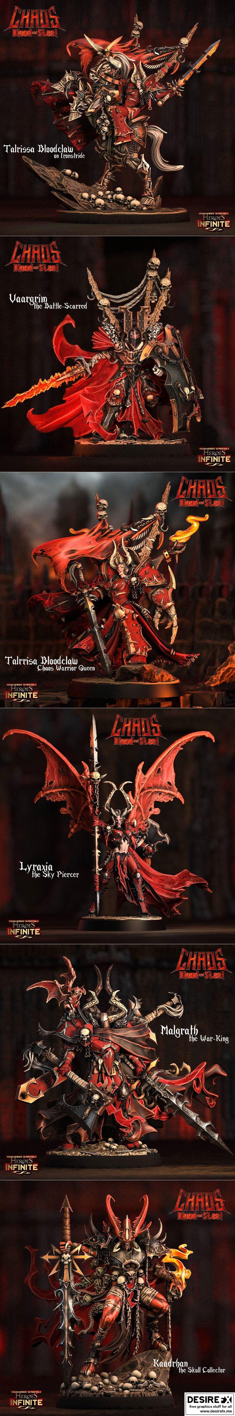 英雄无限：混沌、鲜血与钢铁 3D打印模型|Heroes Infinite – Chaos, Blood and Steel January 2024 – 3D Print Model STL