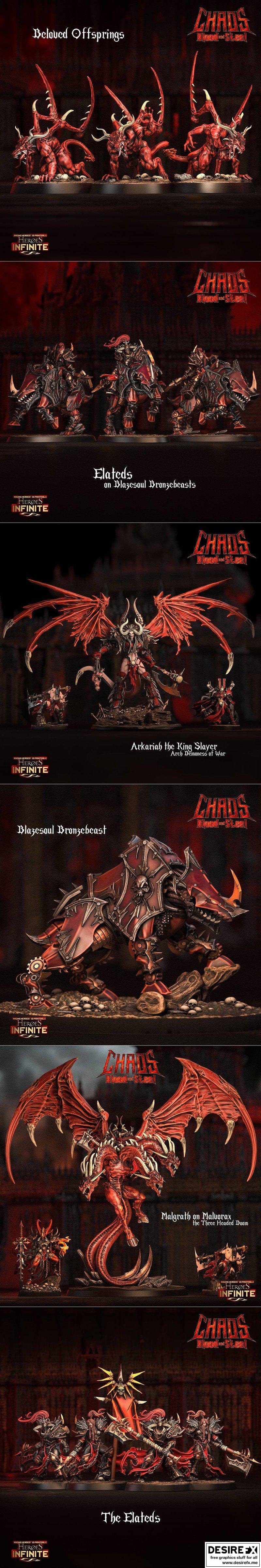 英雄无限：混沌、鲜血与钢铁 3D打印模型|Heroes Infinite – Chaos, Blood and Steel January 2024 – 3D Print Model STL