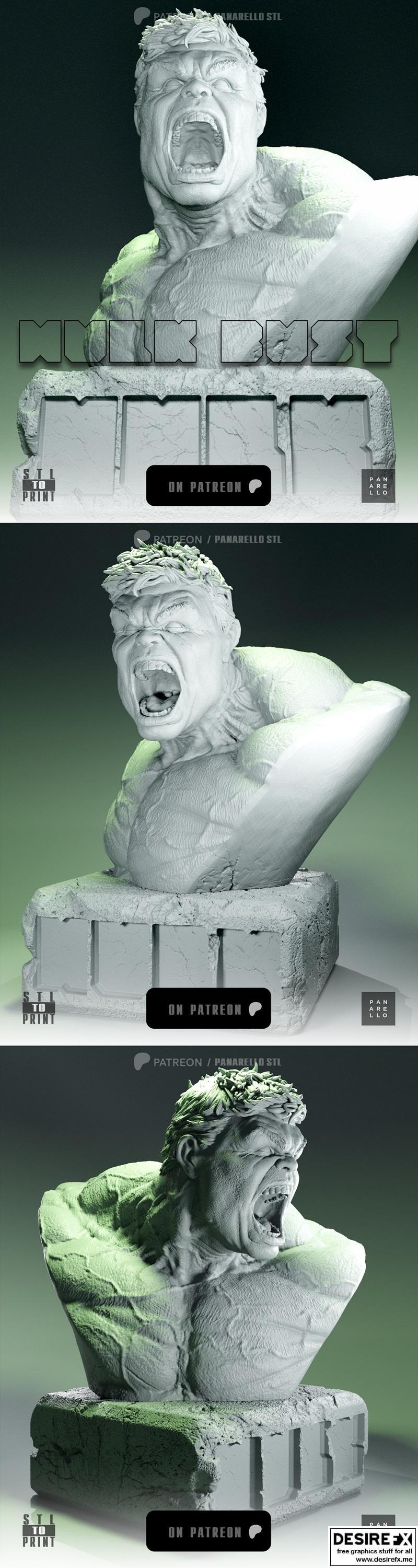 Panarello - 赫尔克里克人像 - 3D打印模型|Panarello – Hulk Bust – 3D Print Model STL