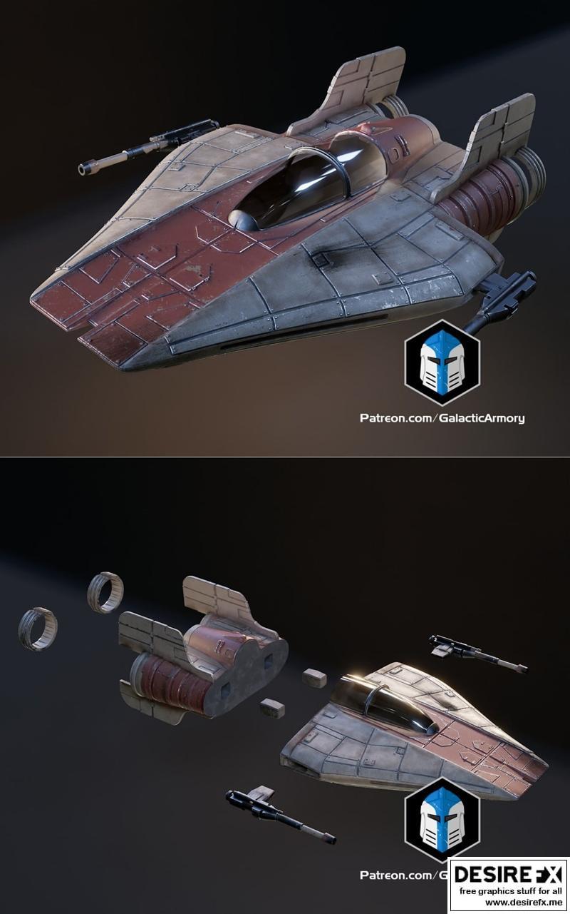 茶光A翼 - 3D打印模型|Tea Light A-Wing – 3D Print Model STL