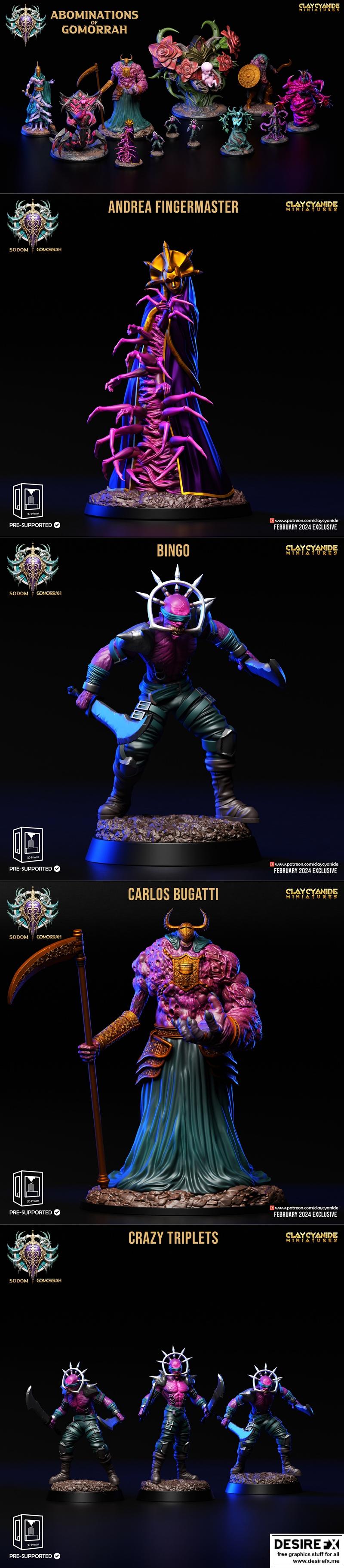 Clay Cyanide Miniatures – Abominations of Gomorrah February 2024 – 3D Print Model STL