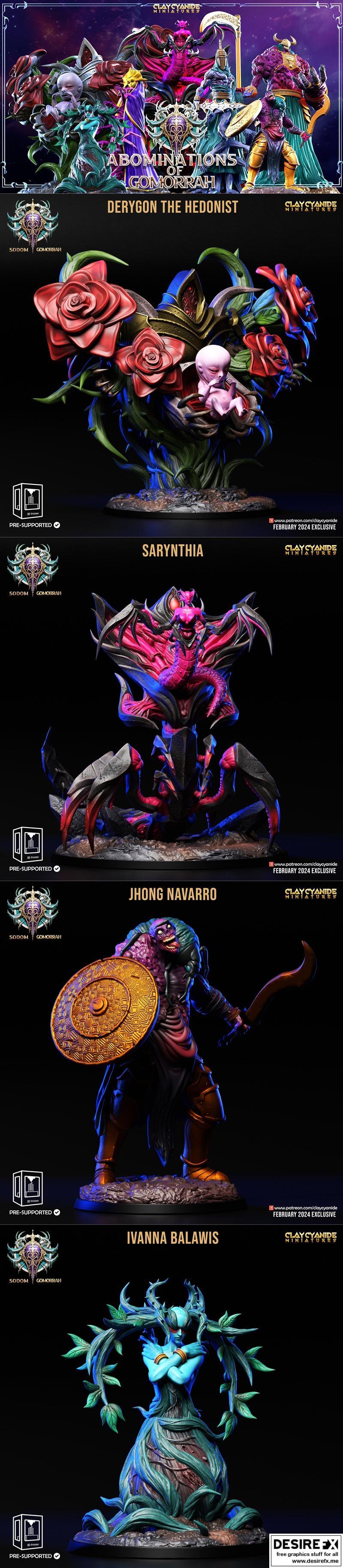 Clay Cyanide Miniatures – Abominations of Gomorrah February 2024 – 3D Print Model STL