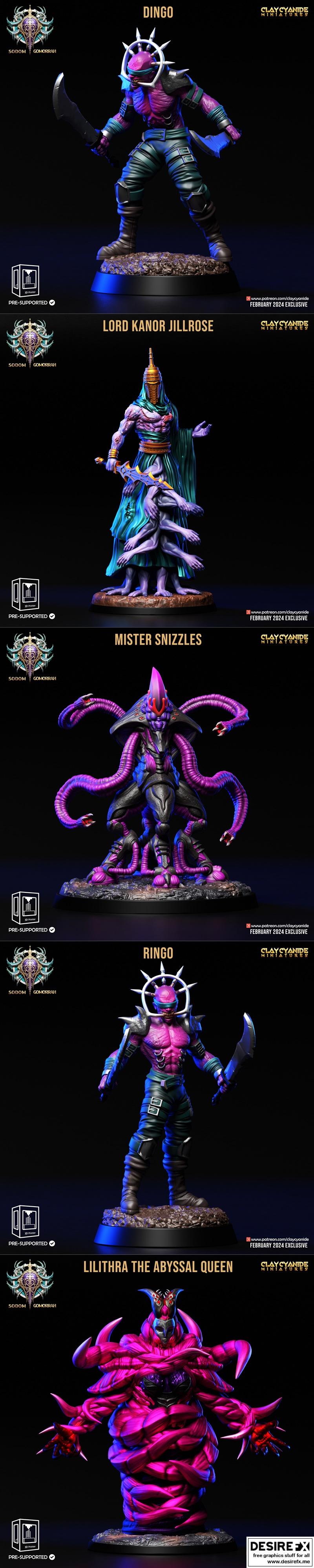 Clay Cyanide Miniatures – Abominations of Gomorrah February 2024 – 3D Print Model STL
