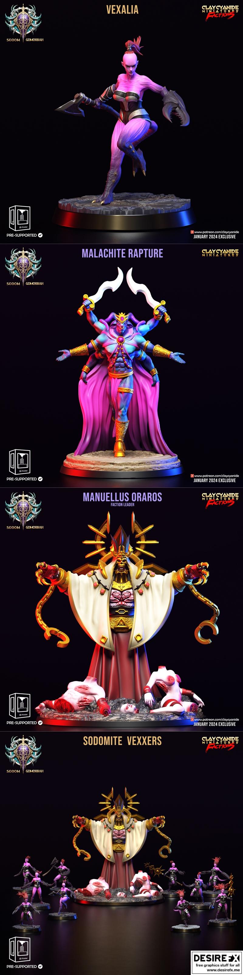 Clay Cyanide Miniatures – Sodom and Gomorrah January 2024 – 3D Print Model STL