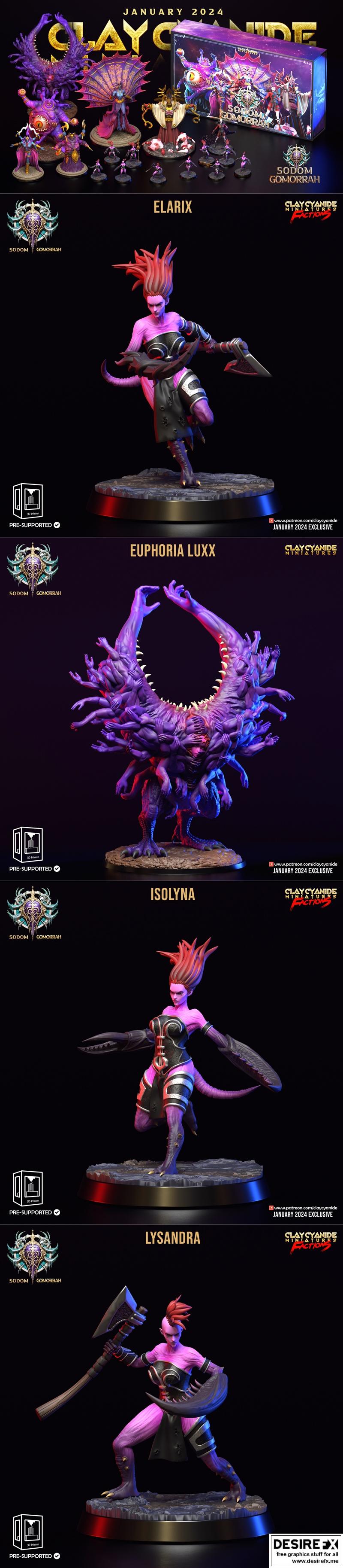 Clay Cyanide Miniatures – Sodom and Gomorrah January 2024 – 3D Print Model STL