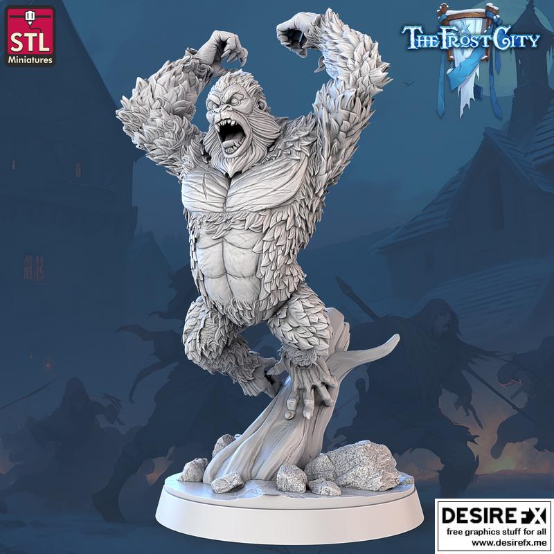 白猿C 3D打印模型|The Frost City – White Gorilla C – 3D Print Model