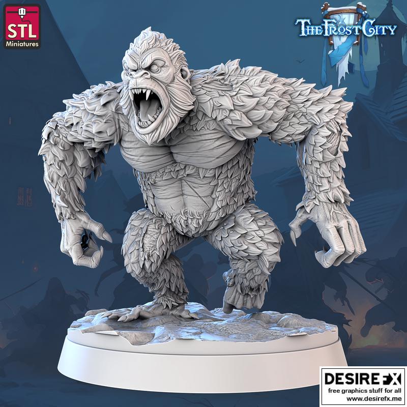 白猿B 3D打印模型|The Frost City – White Gorilla B – 3D Print Model