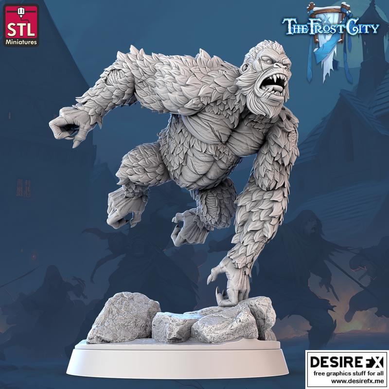 白猿A 3D打印模型|The Frost City – White Gorilla A – 3D Print Model