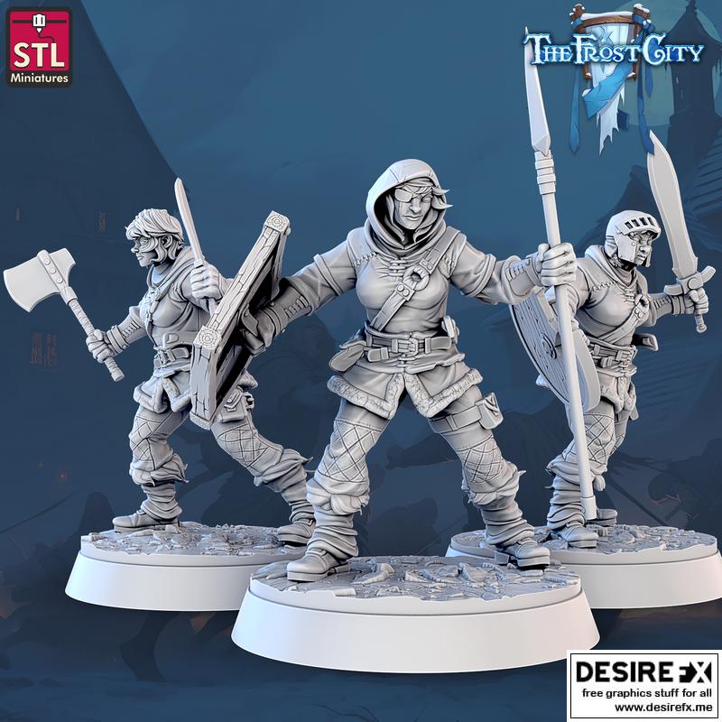 冻城——女兵角色3D打印模型|The Frost City – Soldier Female A – 3D Print Model
