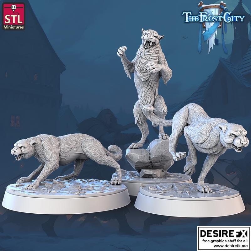 极寒之城——雪豹 3D打印模型|The Frost City – Snow Leopards – 3D Print Model