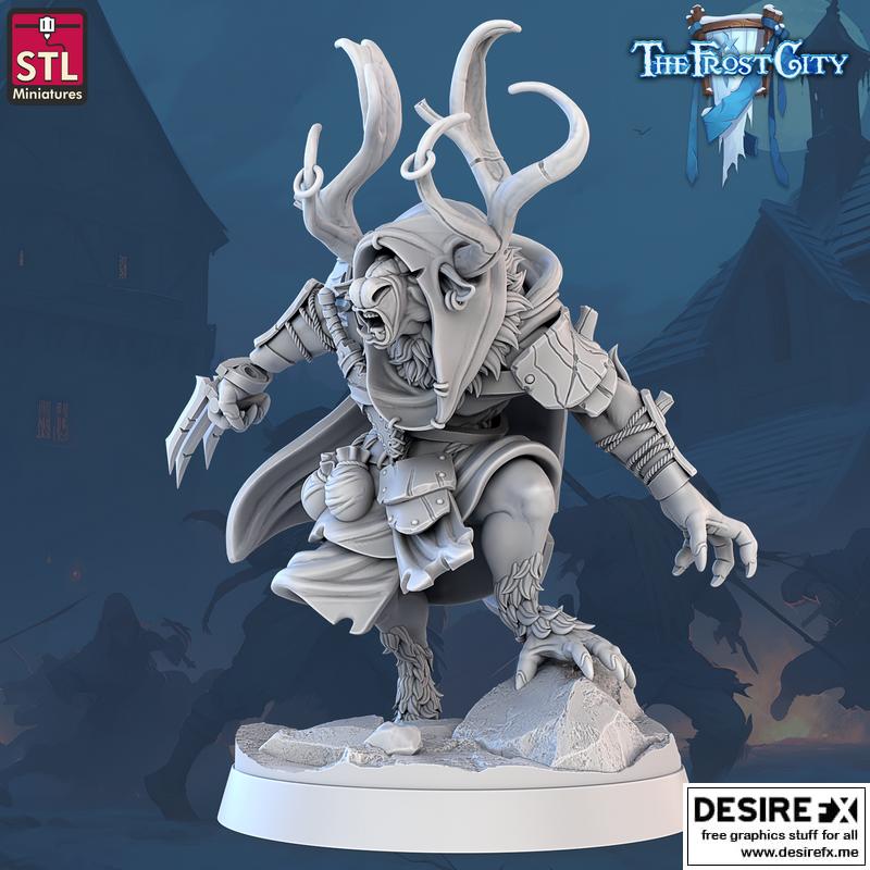 极寒之城 - 雪原驯鹿 - 3D打印模型|The Frost City – Rangifer C – 3D Print Model