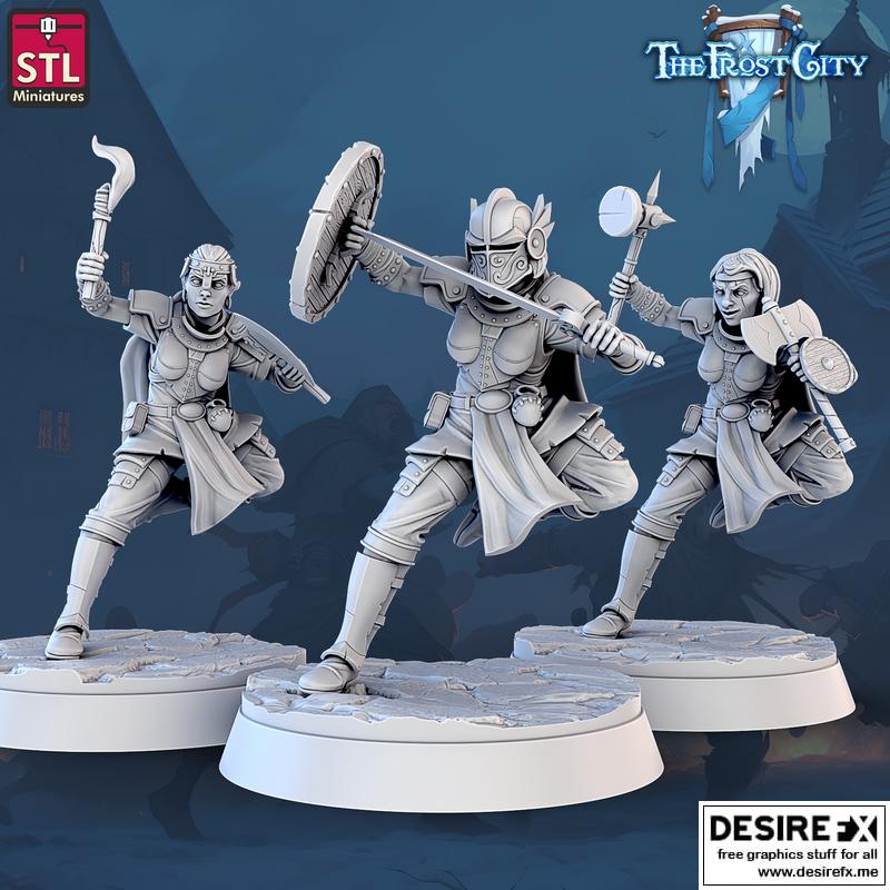 寒霜之城——女骑士3D打印模型|The Frost City – Knights Female B – 3D Print Model