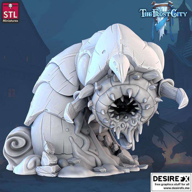 寒霜之城——巨虫A 3D打印模型|The Frost City – Giant Worm A – 3D Print Model