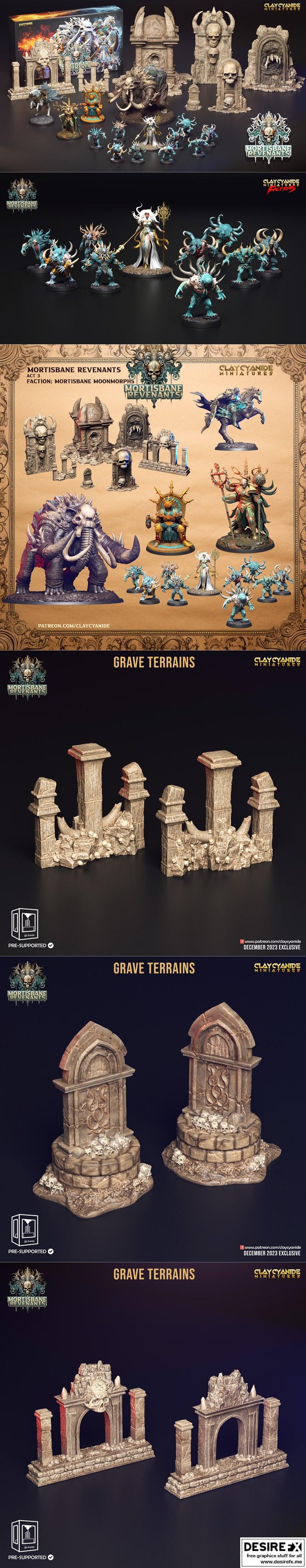 Clay Cyanide Miniatures – Mortibane Revenants Act 3 Moonmorphs December 2023 – 3D Print Model STL