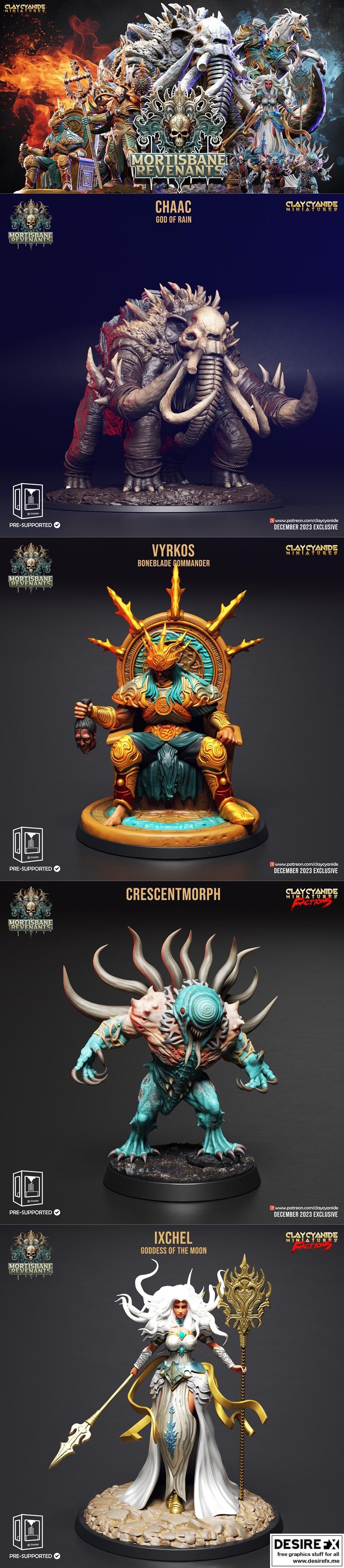 Clay Cyanide Miniatures – Mortibane Revenants Act 3 Moonmorphs December 2023 – 3D Print Model STL