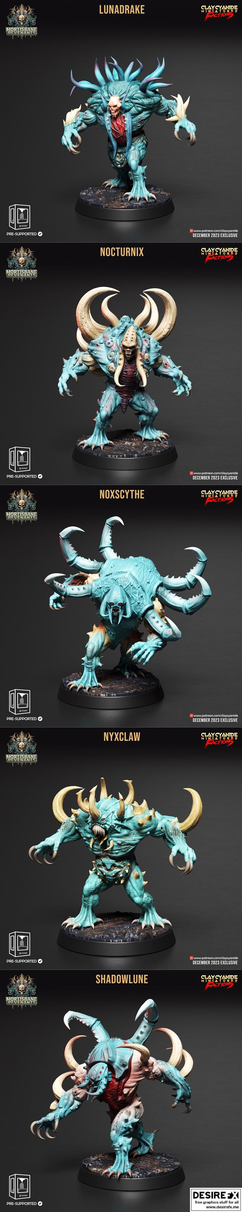 Clay Cyanide Miniatures – Mortibane Revenants Act 3 Moonmorphs December 2023 – 3D Print Model STL