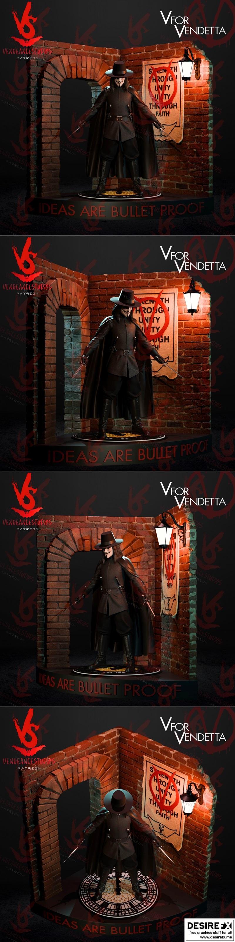 V姐复仇：V对于复仇者 3D打印模型|Vengeancestudios – V for Vendetta – 3D Print Model STL