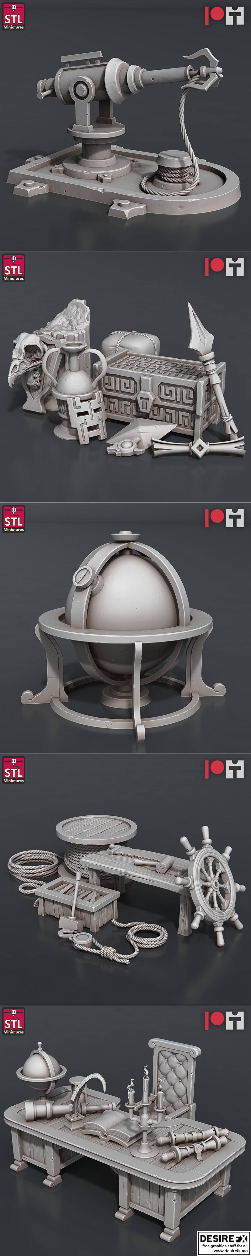 STL Miniatures – Airship Crew Set and Giant Flies Set and Reaver Knights Set February 2024 – 3D Print Model STL