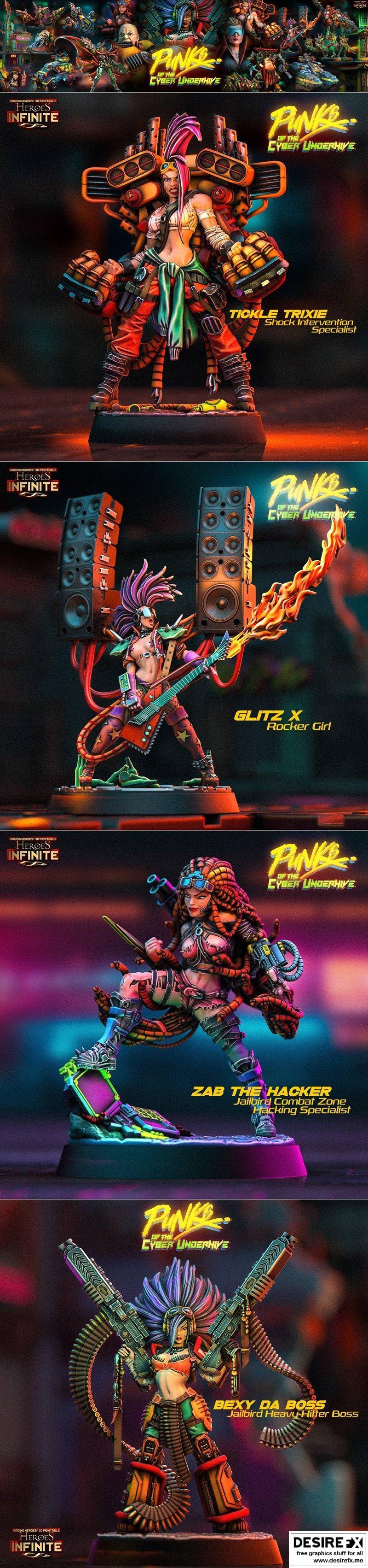 Heroes Infinite – Punks of the Cyber Underhive February 2024 – 3D Print Model STL