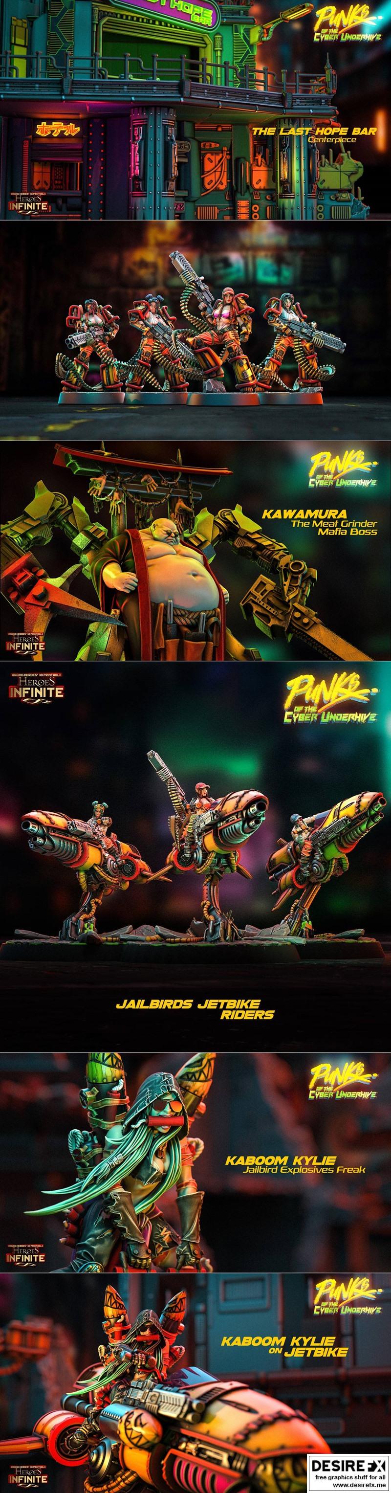 Heroes Infinite – Punks of the Cyber Underhive February 2024 – 3D Print Model STL