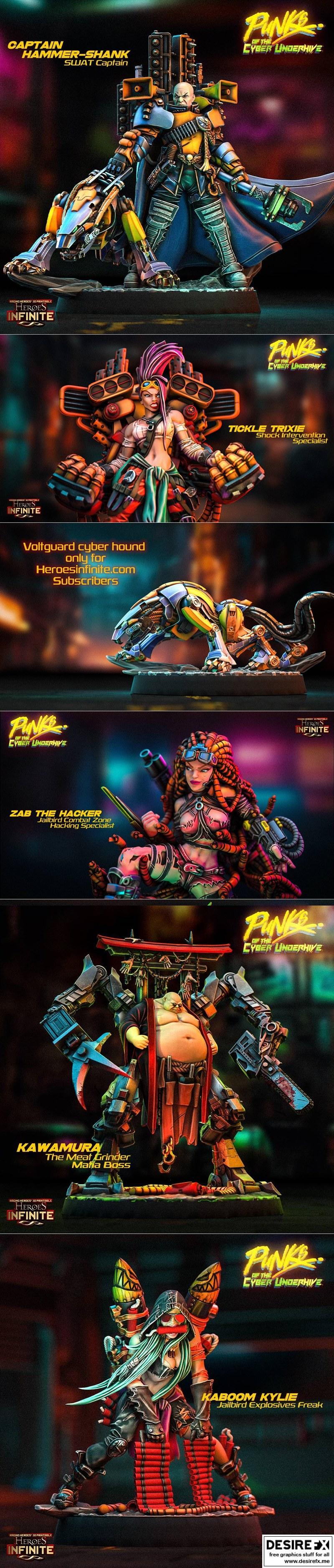 Heroes Infinite – Punks of the Cyber Underhive February 2024 – 3D Print Model STL