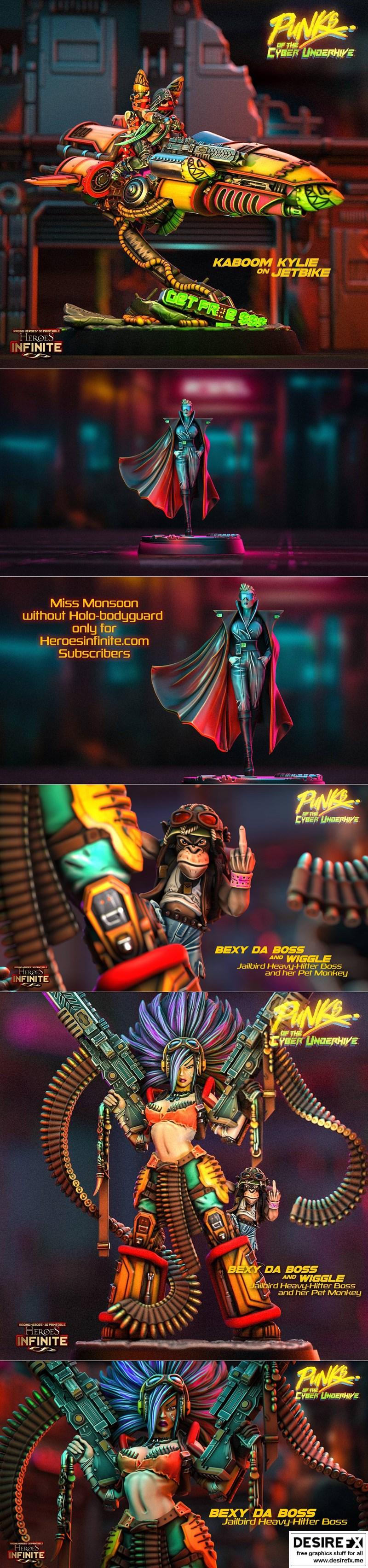 Heroes Infinite – Punks of the Cyber Underhive February 2024 – 3D Print Model STL