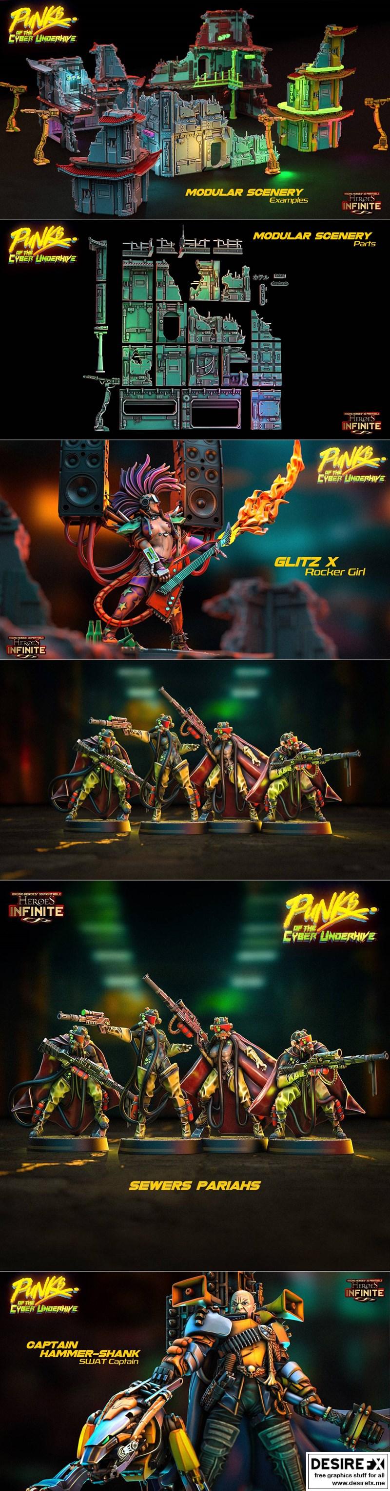 Heroes Infinite – Punks of the Cyber Underhive February 2024 – 3D Print Model STL