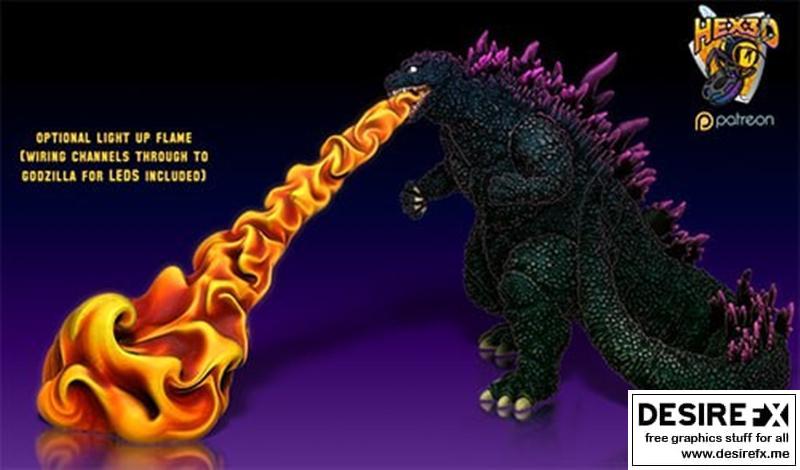Hex3D - 口袋妖怪 - 皮卡丘 3D打印模型|Hex3D – Godzilla – 3D Print Model STL