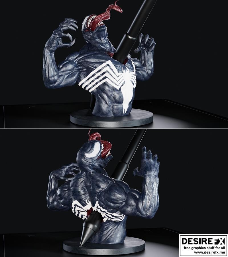 毒液笔夹 - 3D打印模型|Venom Pen Holder – 3D Print Model STL