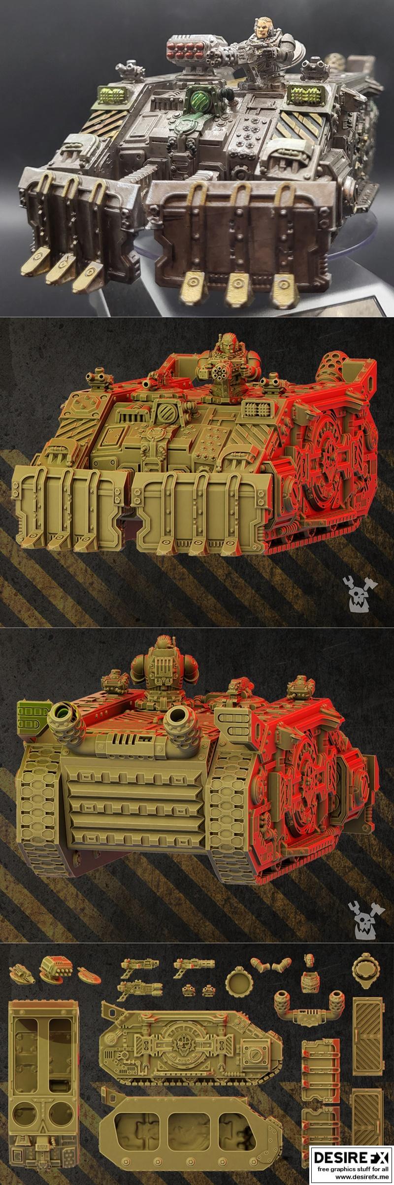 全金属怒焰装甲车 3D打印模型|Full Metal Fury APC, rhino, transport, vehicle – 3D Print Model STL