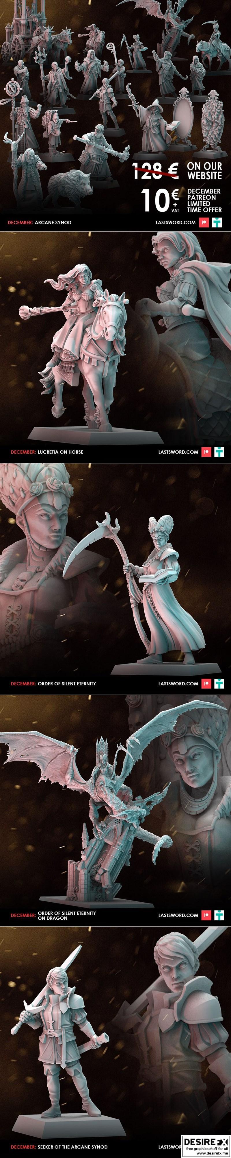 最后之剑迷你模型——秘术议会·3D打印塑形|Last Sword Miniatures – Arcane Synod – 3D Print Model STL