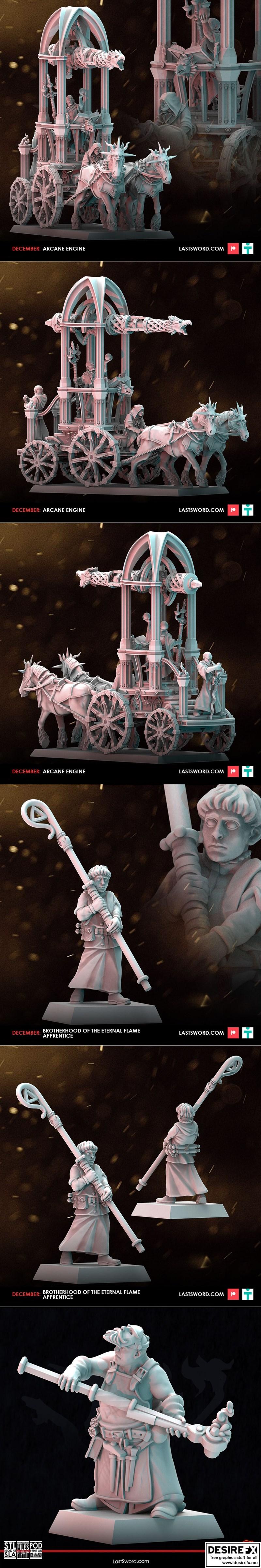 最后之剑迷你模型——秘术议会·3D打印塑形|Last Sword Miniatures – Arcane Synod – 3D Print Model STL