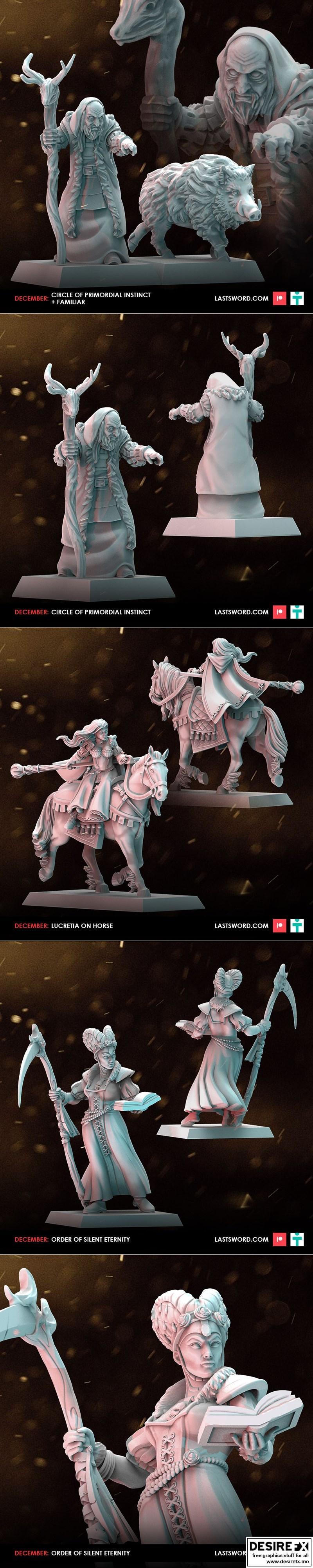 最后之剑迷你模型——秘术议会·3D打印塑形|Last Sword Miniatures – Arcane Synod – 3D Print Model STL