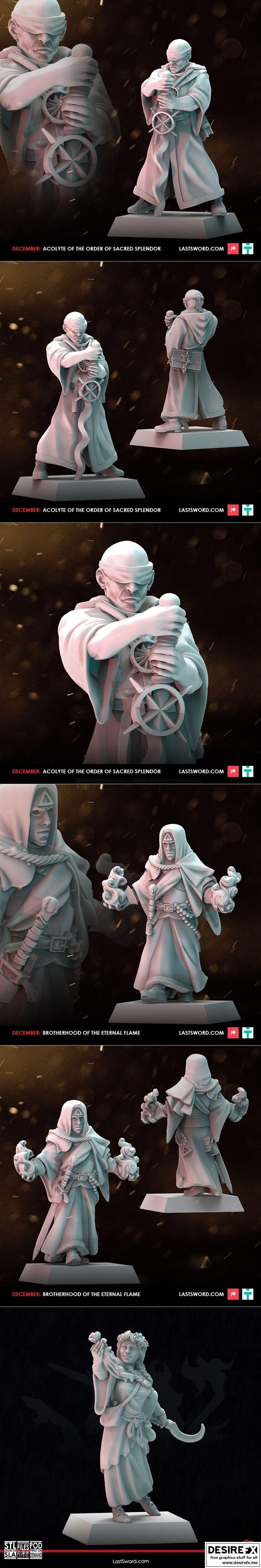 最后之剑迷你模型——秘术议会·3D打印塑形|Last Sword Miniatures – Arcane Synod – 3D Print Model STL