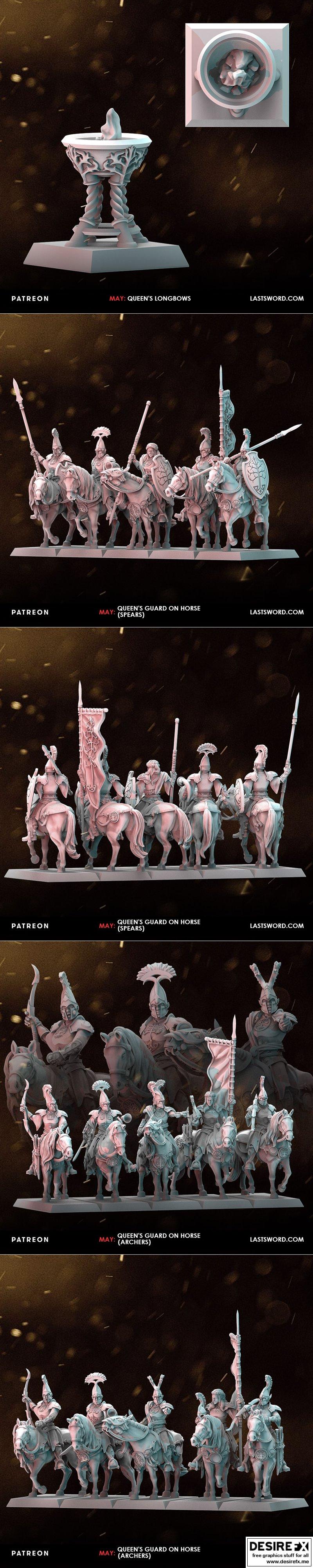 最后之剑迷你模型——王室军团3D打印模型|Last Sword Miniatures – The Queens Army – 3D Print Model STL