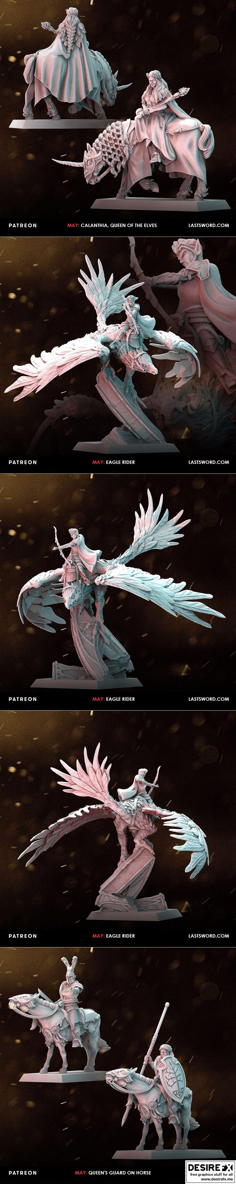 最后之剑迷你模型——王室军团3D打印模型|Last Sword Miniatures – The Queens Army – 3D Print Model STL