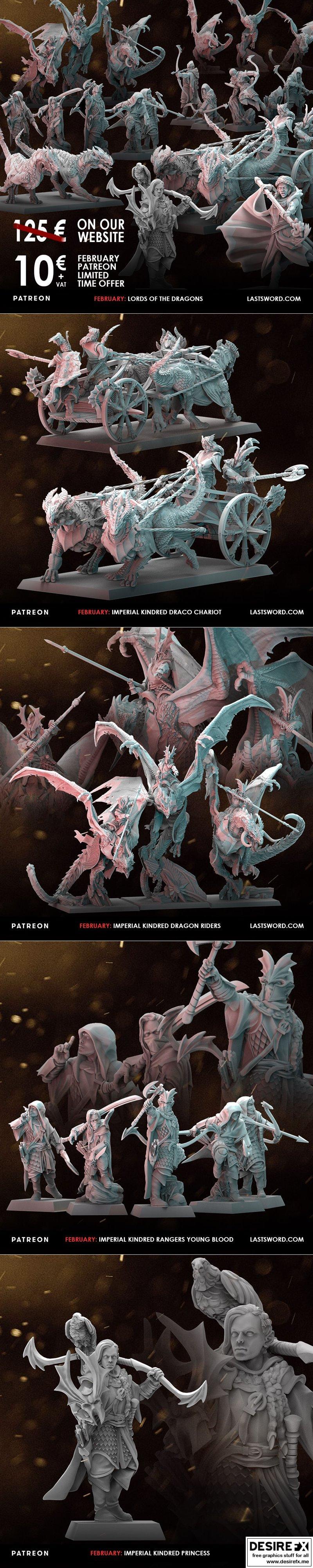 龙之 Lords 3D打印模型|Last Sword Miniatures – Lords of the Dragons – 3D Print Model STL