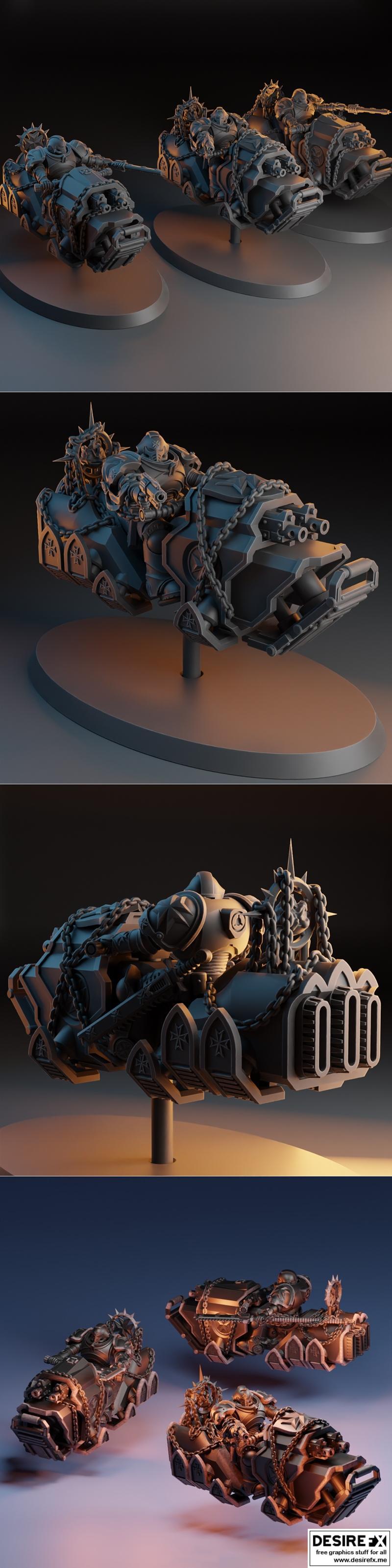 黑石微型模型-骑士反重力小队-3D打印模型|Blackrock Miniatures – Chevalier Repulsor Squad – 3D Print Model STL