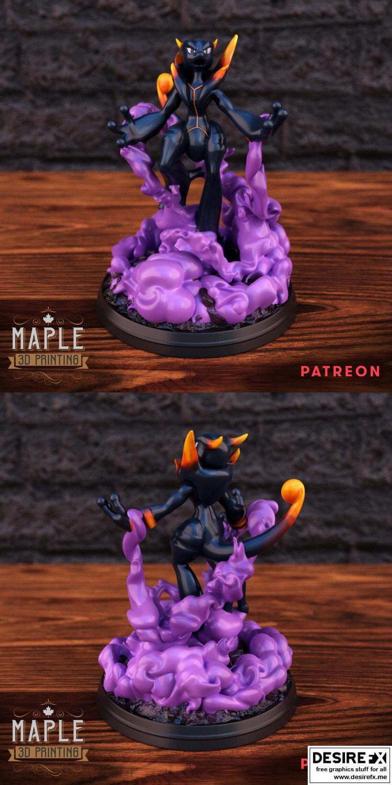 影之梅温——3D打印模型|Shadow Mewtwo – 3D Print Model