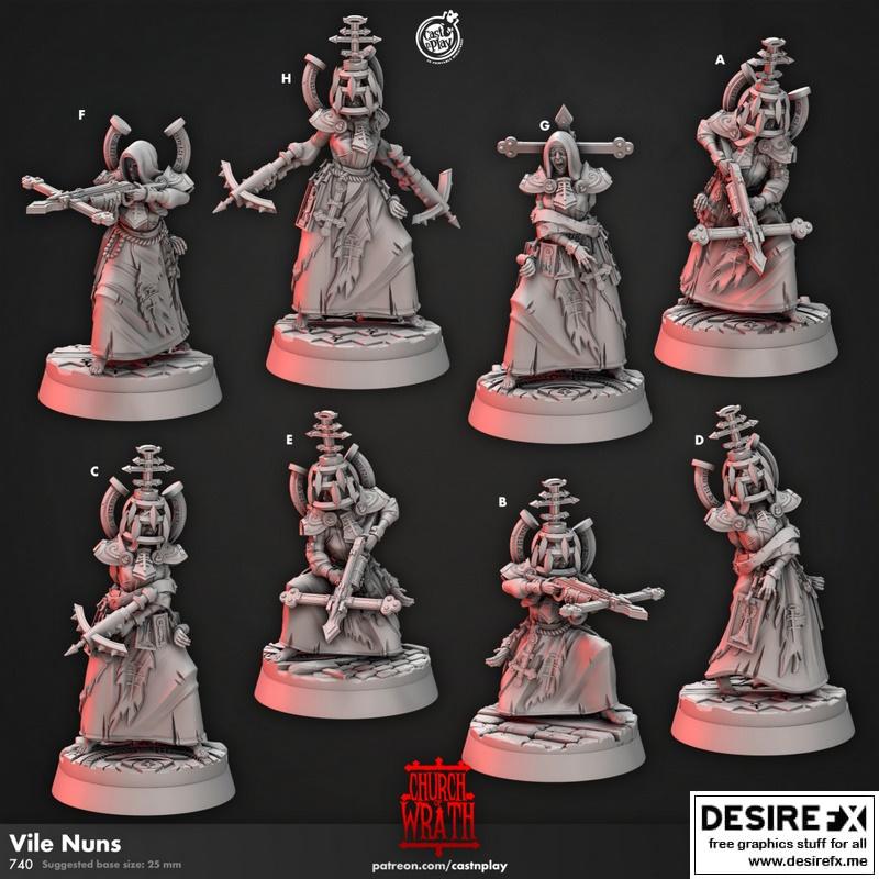 邪恶修女——3D打印模型|Vile Nuns – 3D Print Model