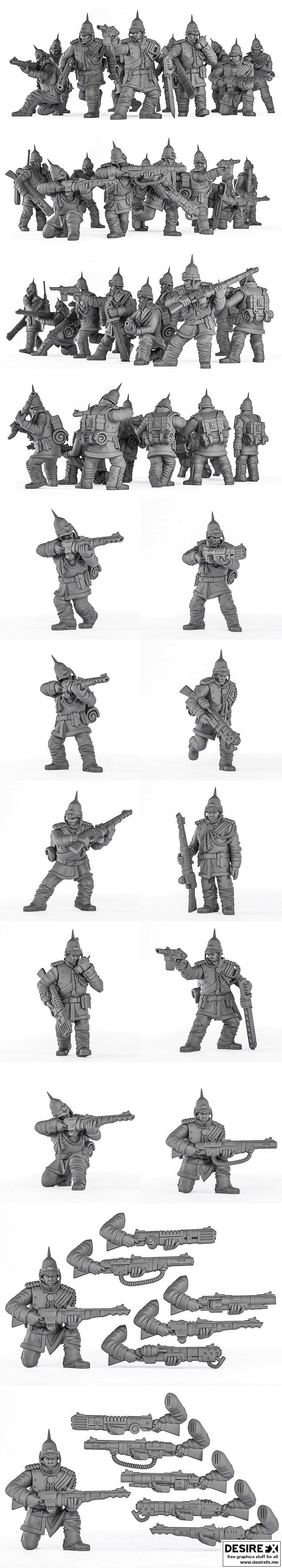 皇家军团——帝国势力小队 3D打印模型|Royal Regiment – Squad of the Imperial Force – 3D Print Model