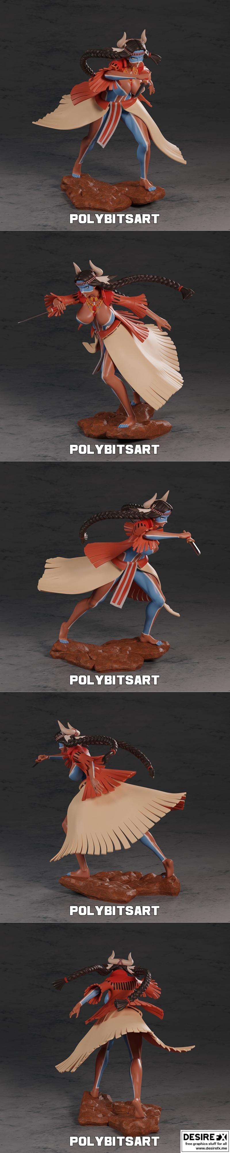 PolyBitsArt - 甘尼莫 - 3D打印模型|PolyBitsArt – Geronimo – 3D Print Model STL