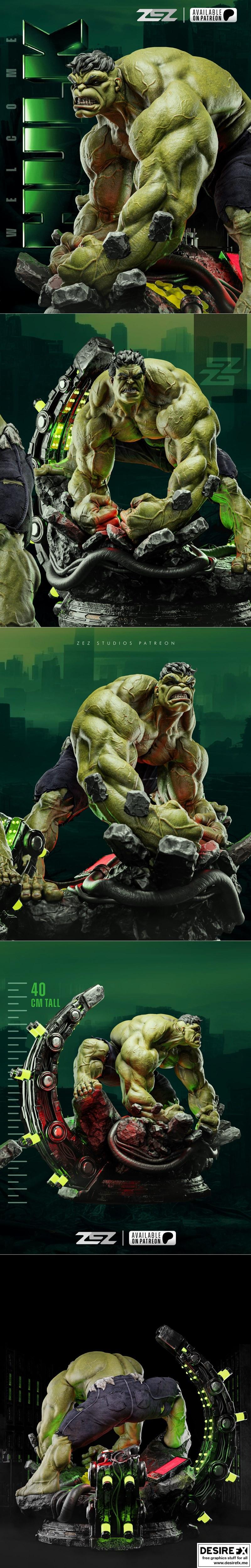 ZEZ Studios - 赛博英雄 - 赛博巨力 3D打印模型|ZEZ Studios – Hulk – 3D Print Model STL