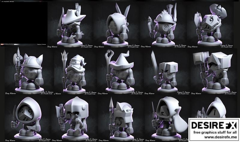 D&D骰子角色 - 3D打印模型|D and D Dice Characters – 3D Print Model STL
