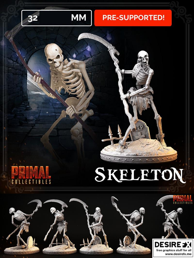 骨架与镰刀——3D打印模型|Skeleton with Scythe – 3D Print Model