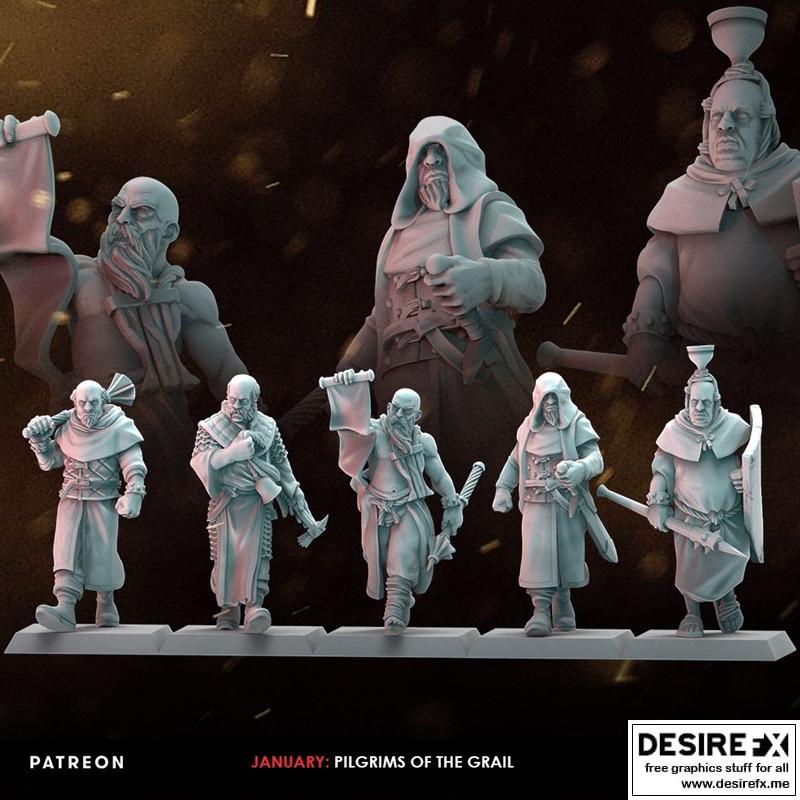 圣杯寻踪者——3D打印模型|Pilgrims of the Grail – 3D Print Model STL